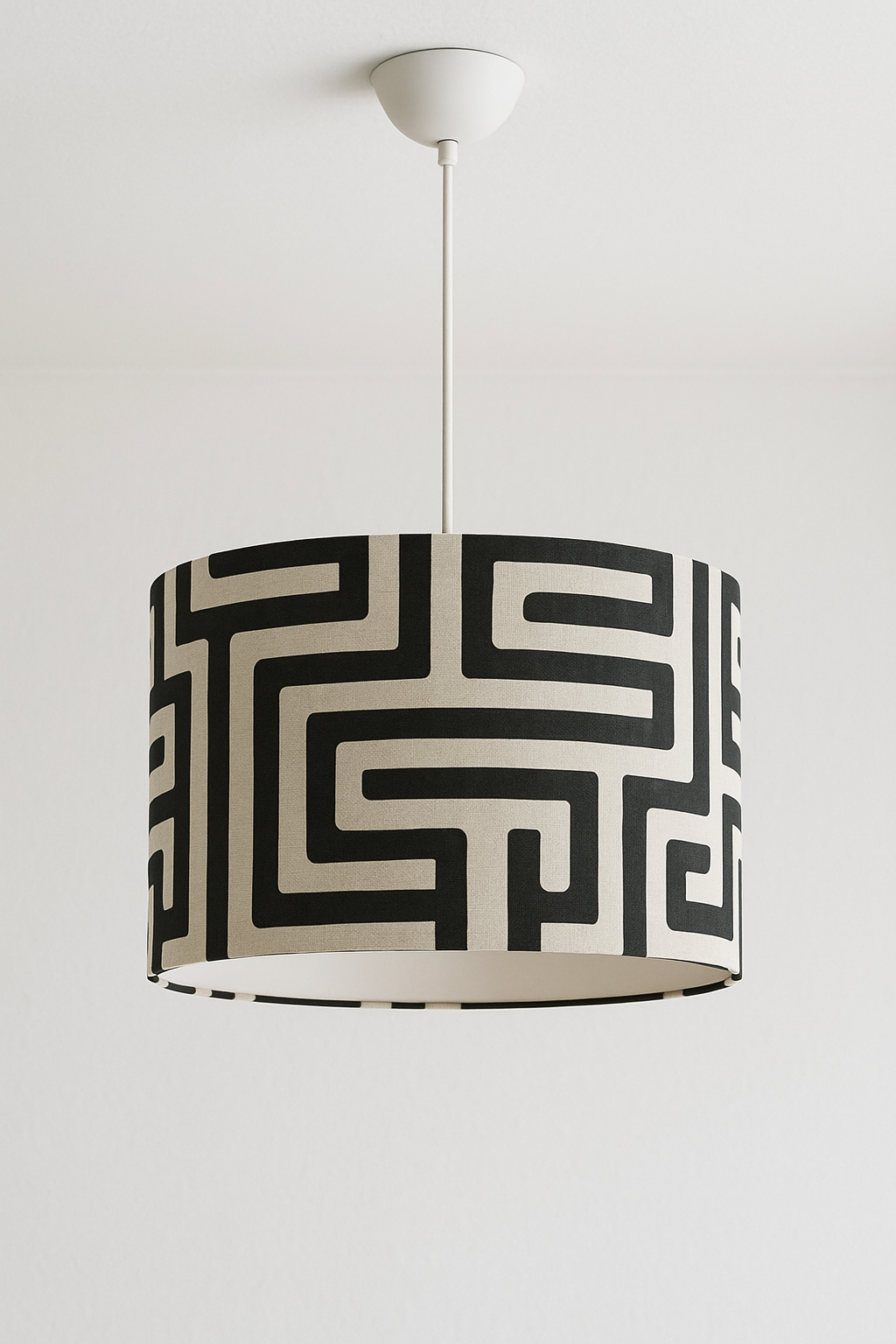 Handcrafted Greek Key Drum Lampshade