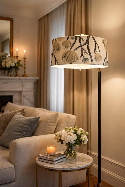 Large Hexagonal Lampshade -  Art Nouveau Style