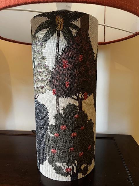 Handmade Linen Table Lamp - Modern Organic Textured Design