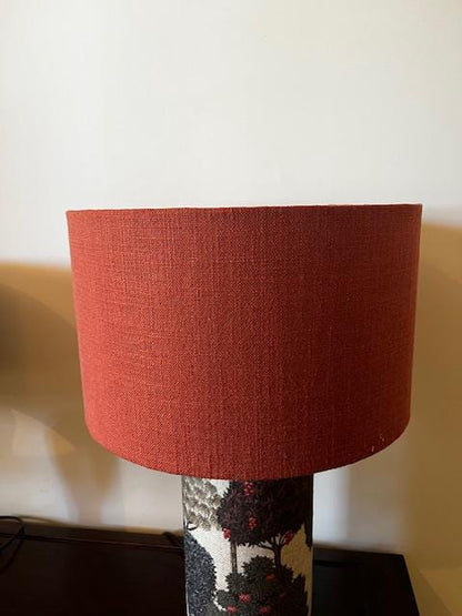 Handmade Linen Table Lamp - Modern Organic Textured Design