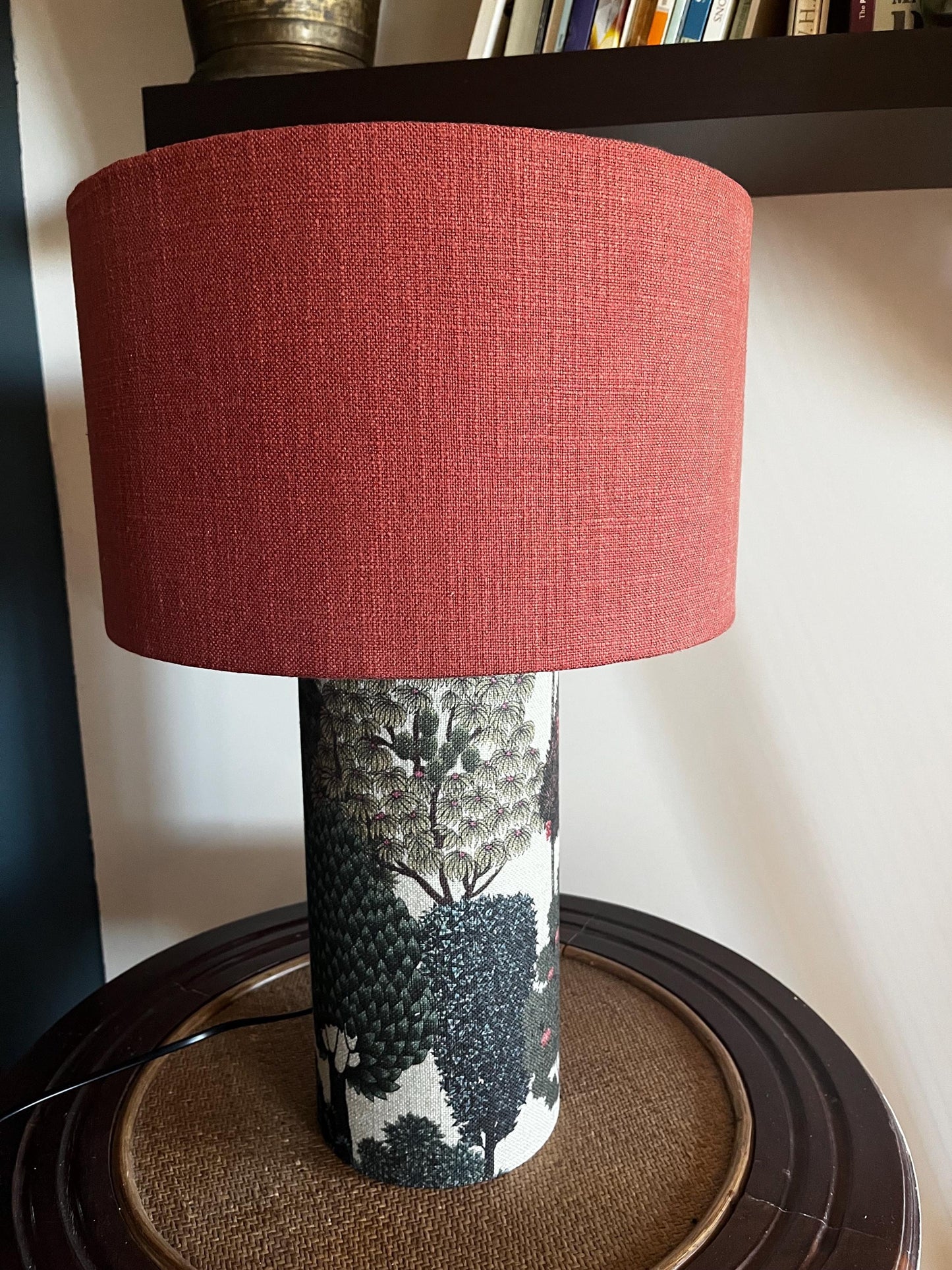 Handmade Linen Table Lamp - Modern Organic Textured Design