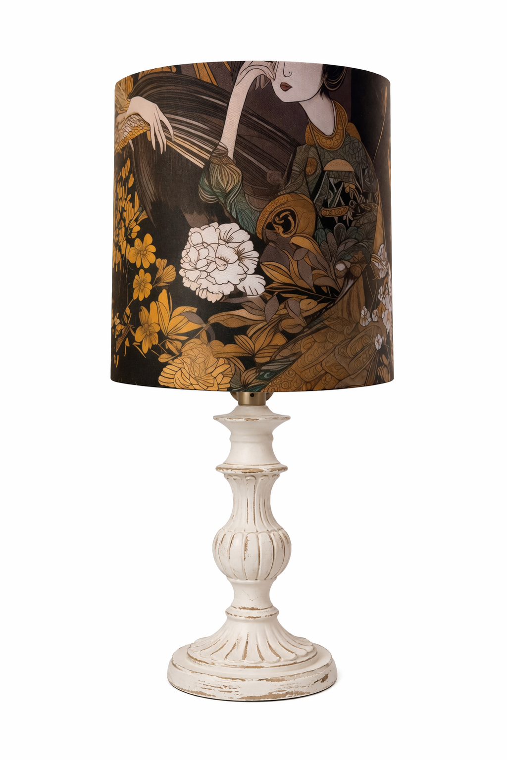Geisha Gold Empire Lampshade – Handcrafted Cotton Shade
