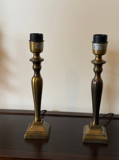 Vintage Light Makers Brass Table Lamps – Art Deco Pair (1970s)