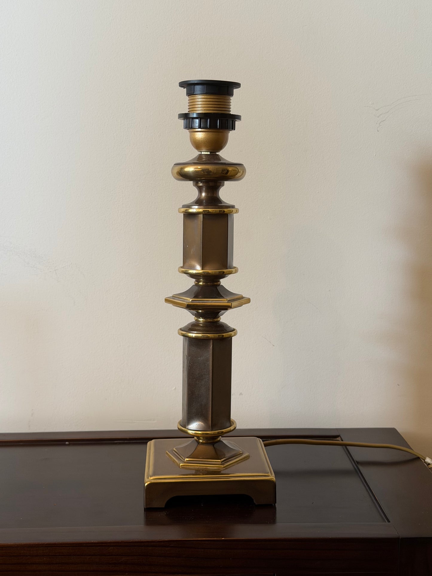 Classic Pillar Table Lamp Base in Dark Metal