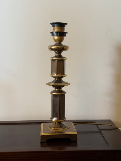 Classic Pillar Table Lamp Base in Dark Metal