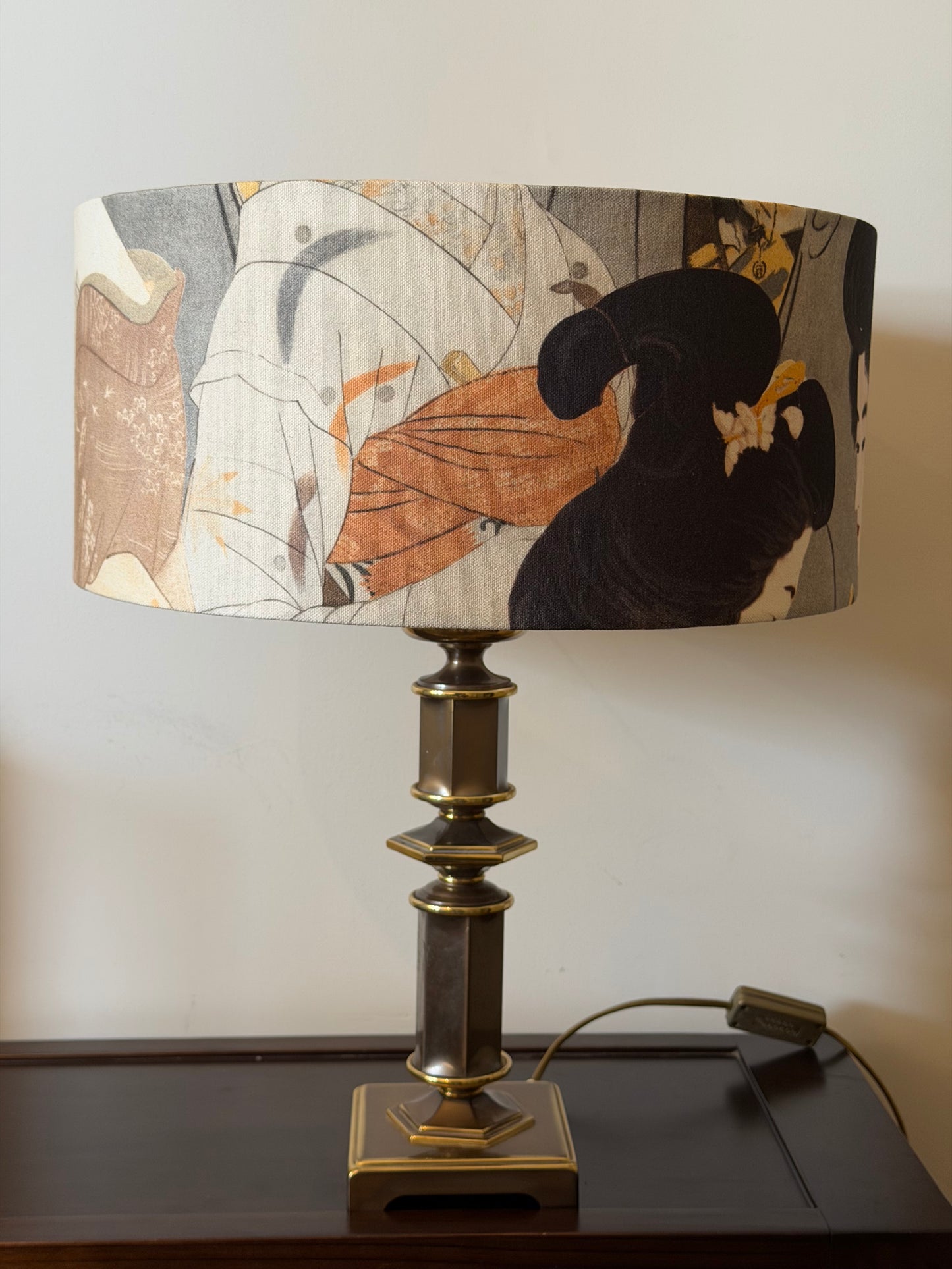 Classic Pillar Table Lamp Base in Dark Metal