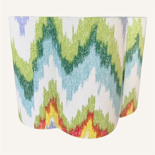 Scalloped Ikat Lampshade in San Leucio fabric