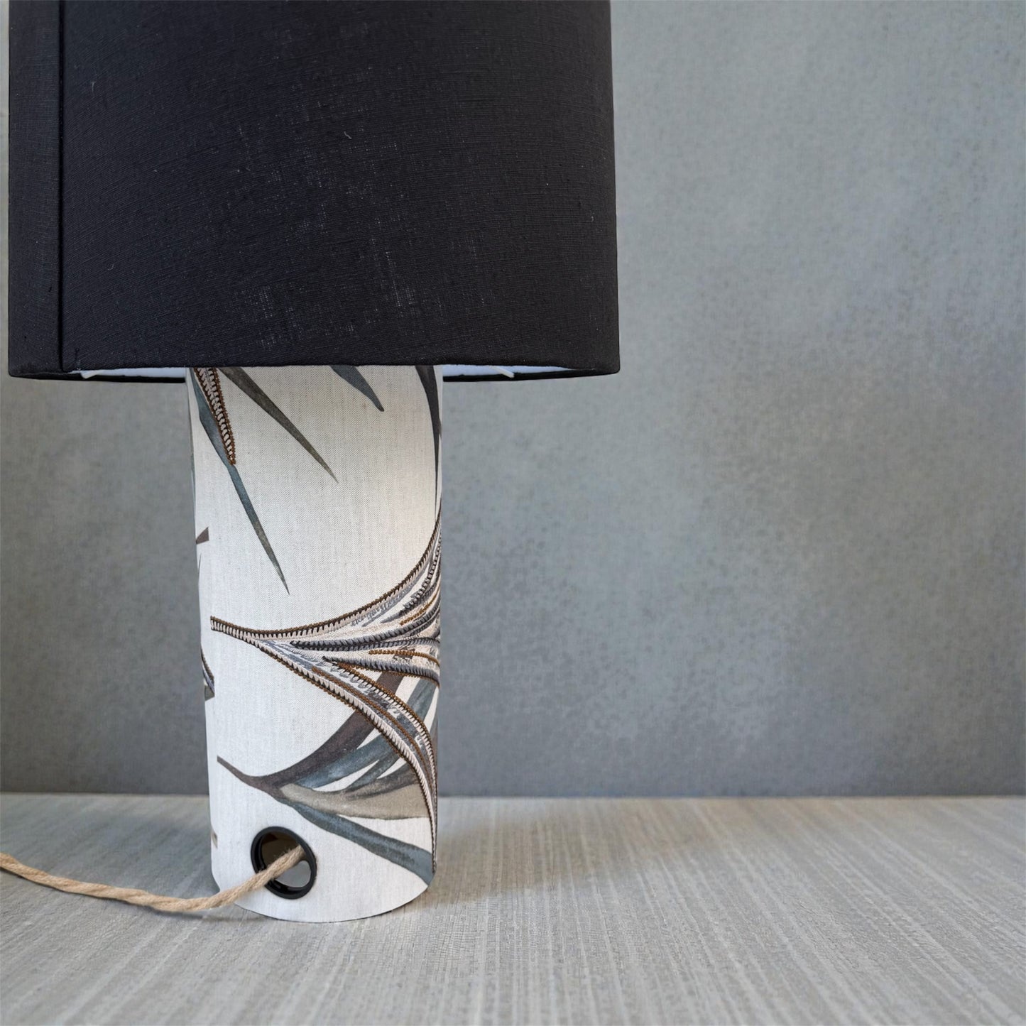 Luxury Fabric Lamp with Linen Shade - Unique Designer Piece