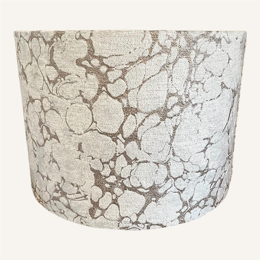 Luxury Velvet Lampshade - Gold Veined Marble Design
