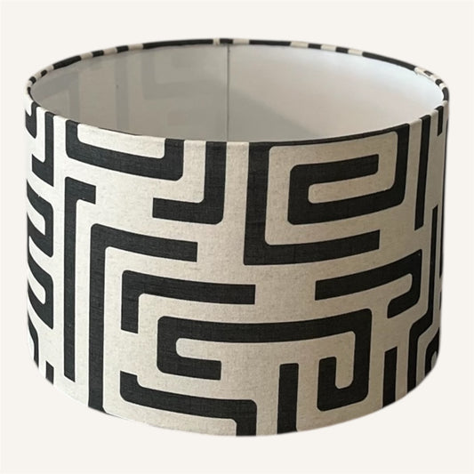 Handcrafted Greek Key Drum Lampshade