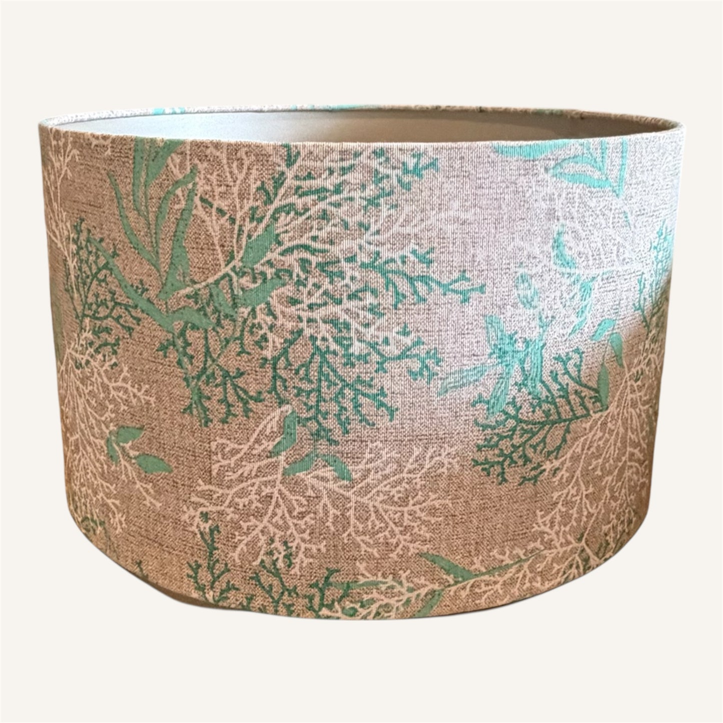 Handmade Coral & Tiffany Drum Lampshade - Italian Cotton Blend