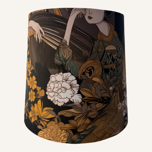 Geisha Gold Empire Lampshade – Handcrafted Cotton Shade
