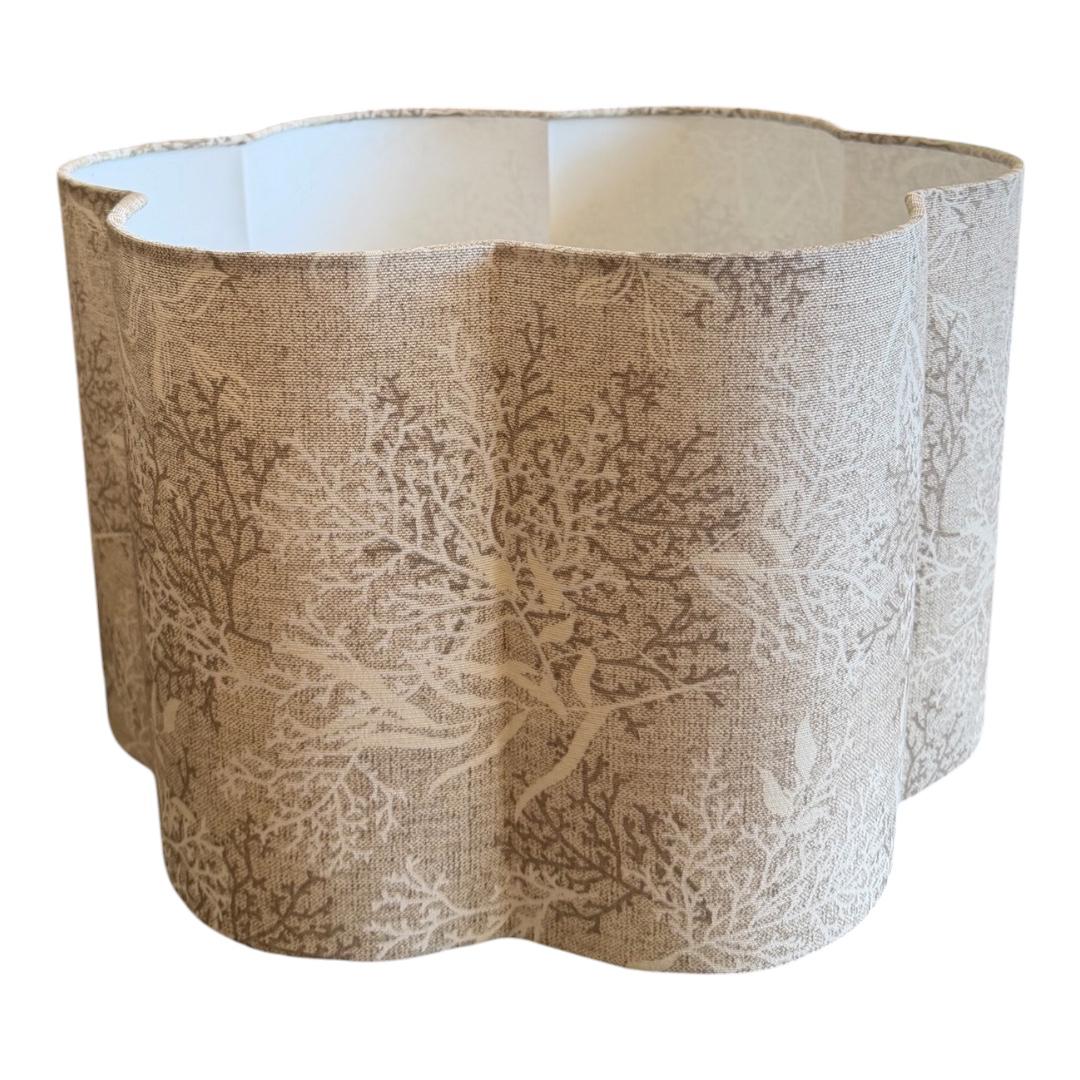 Scalloped  handmade lampshade with Italian fabric
