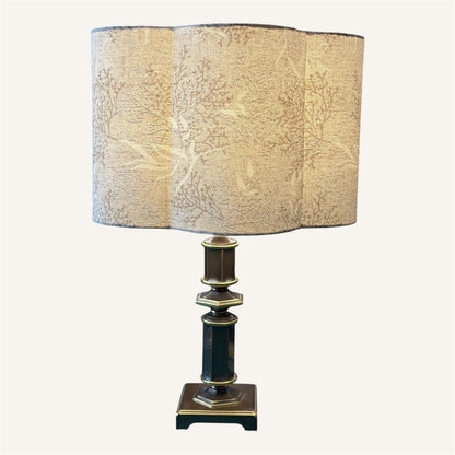 Scalloped  handmade lampshade with Italian fabric