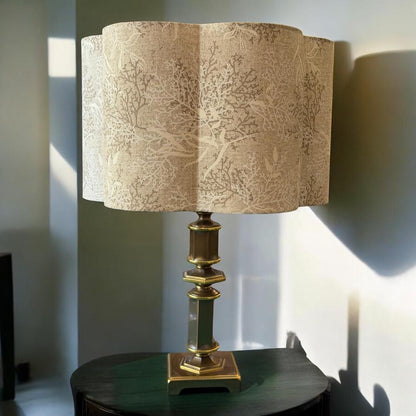 Scalloped  handmade lampshade with Italian fabric