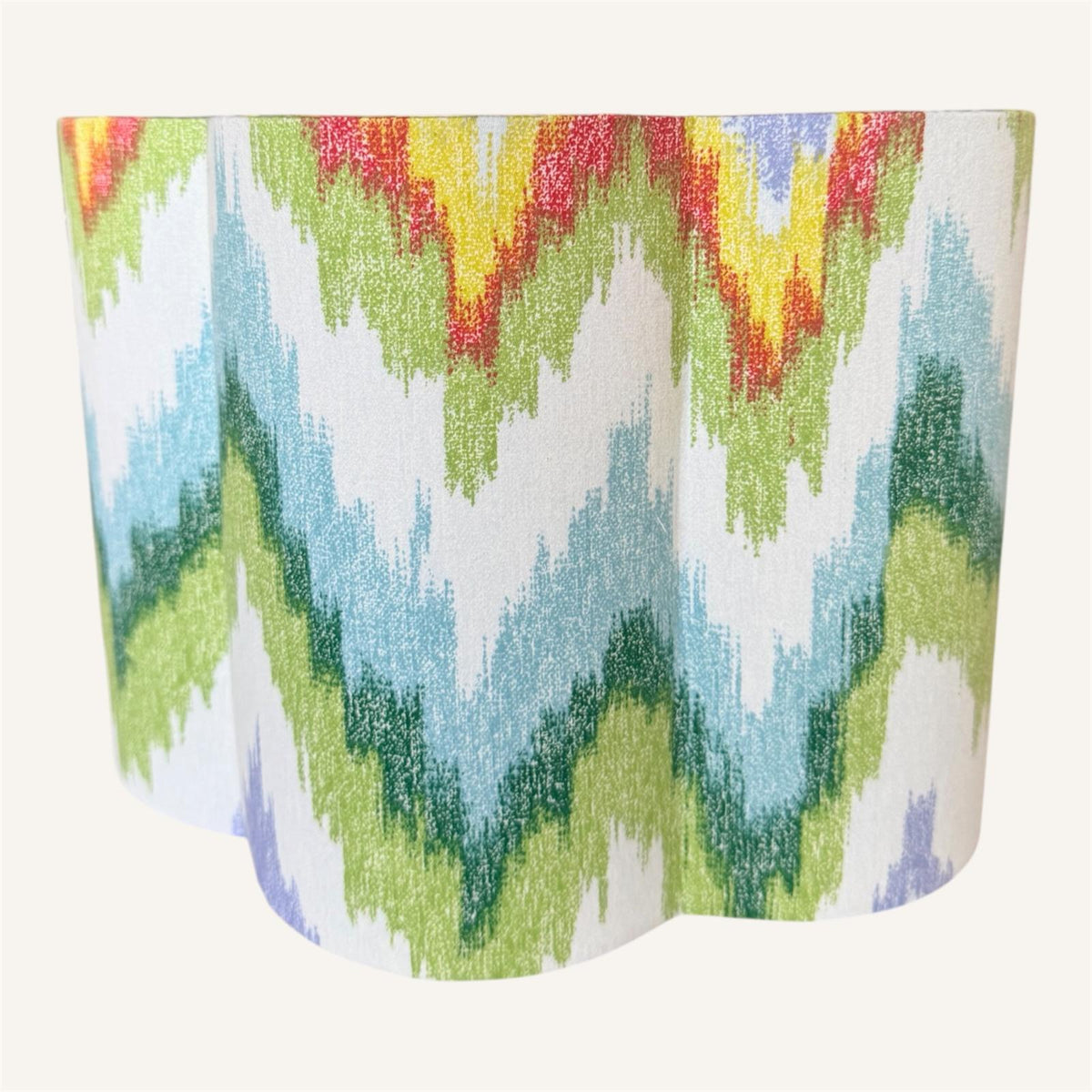 Scalloped Ikat Lampshade in San Leucio fabric