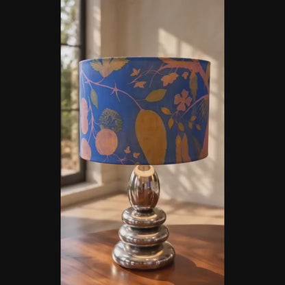 Tree of Life Drum Lampshade in Italian Cotton